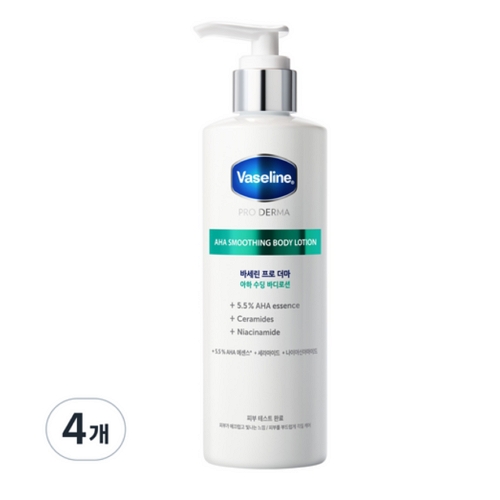 바세린 프로 더마 아하 수딩 바디로션 250ml (4개)_이미지