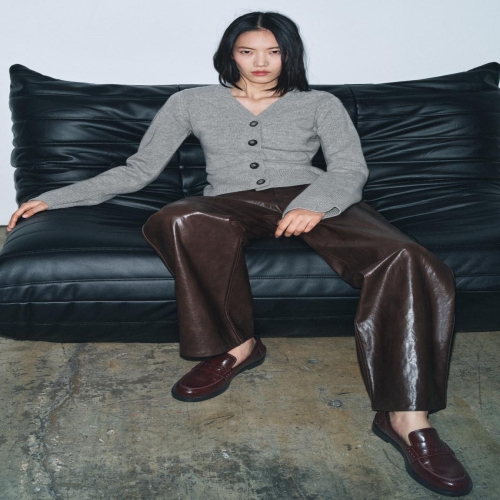 자라 페이크 페이턴트 페니 로퍼 버건디 레드 495669837_이미지