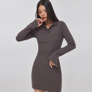 탑걸 SLIT LONG S리 LEEVE POLO DRESS_T326DS500 123378_이미지