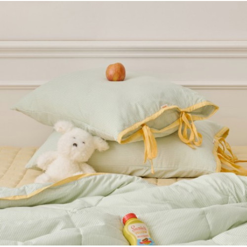 엠에이치앤코 모던하우스 ON 소르베 데이즈 리본 베개커버 그린 스트라이프 (60x40cm)