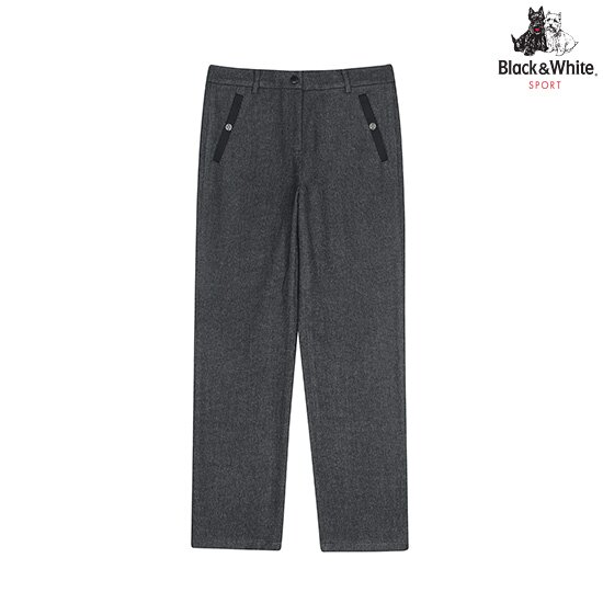블랙앤화이트 잔패턴 세미 베기핏 팬츠 5124LXWP