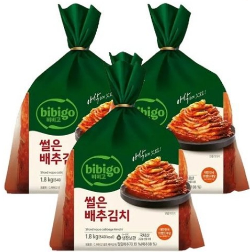 비비고 썰은 배추김치 1.8kg (3개)