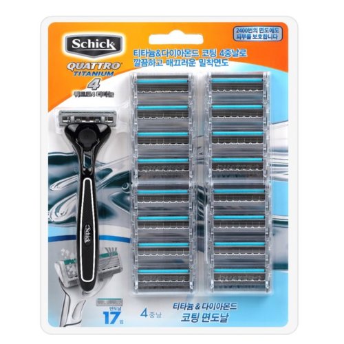 쉬크 쿼트로4 티타늄 + 면도날 (면도기3개+날48개)_이미지