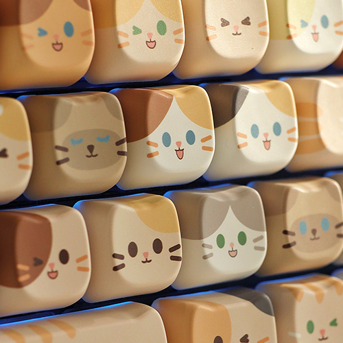 SPM Soulcat 고함량 PBT 염료승화 영문 키캡 143키 쫑긋 고양이_이미지