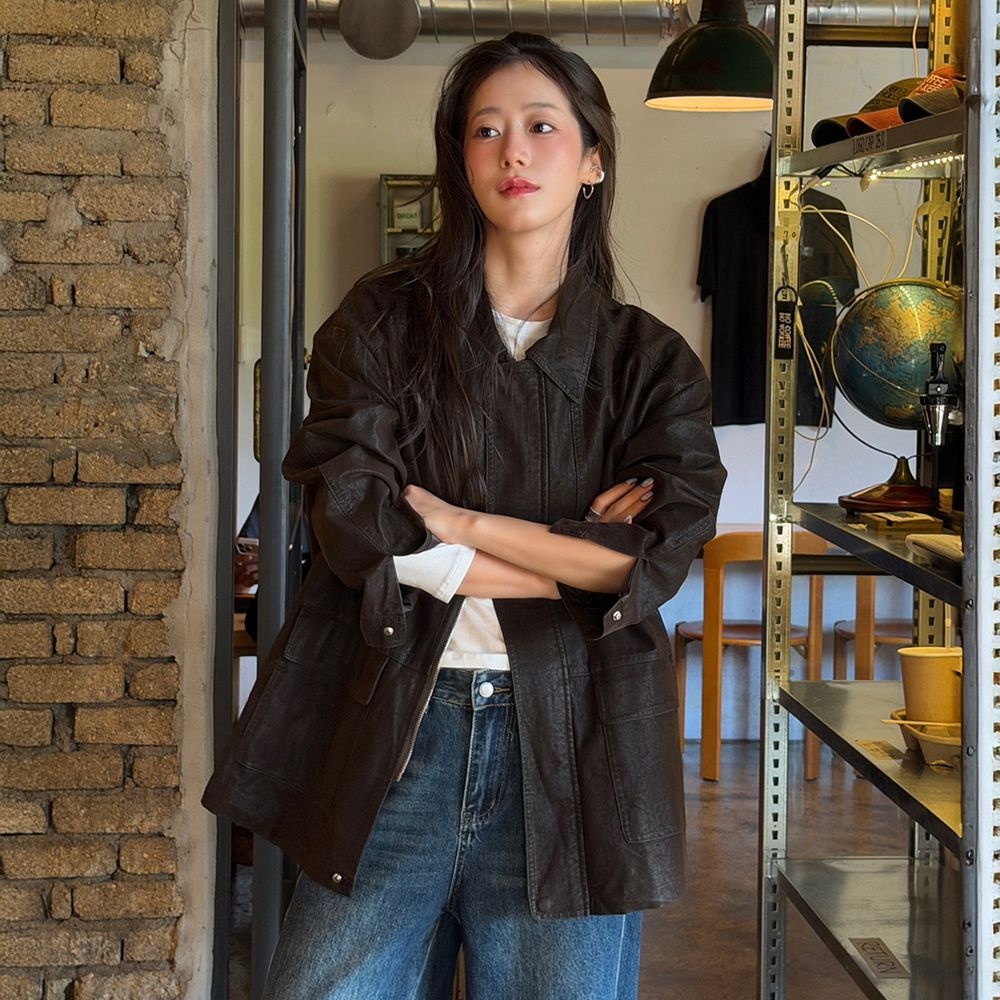 로우 레더 필드 자켓 EMQ9EOT220