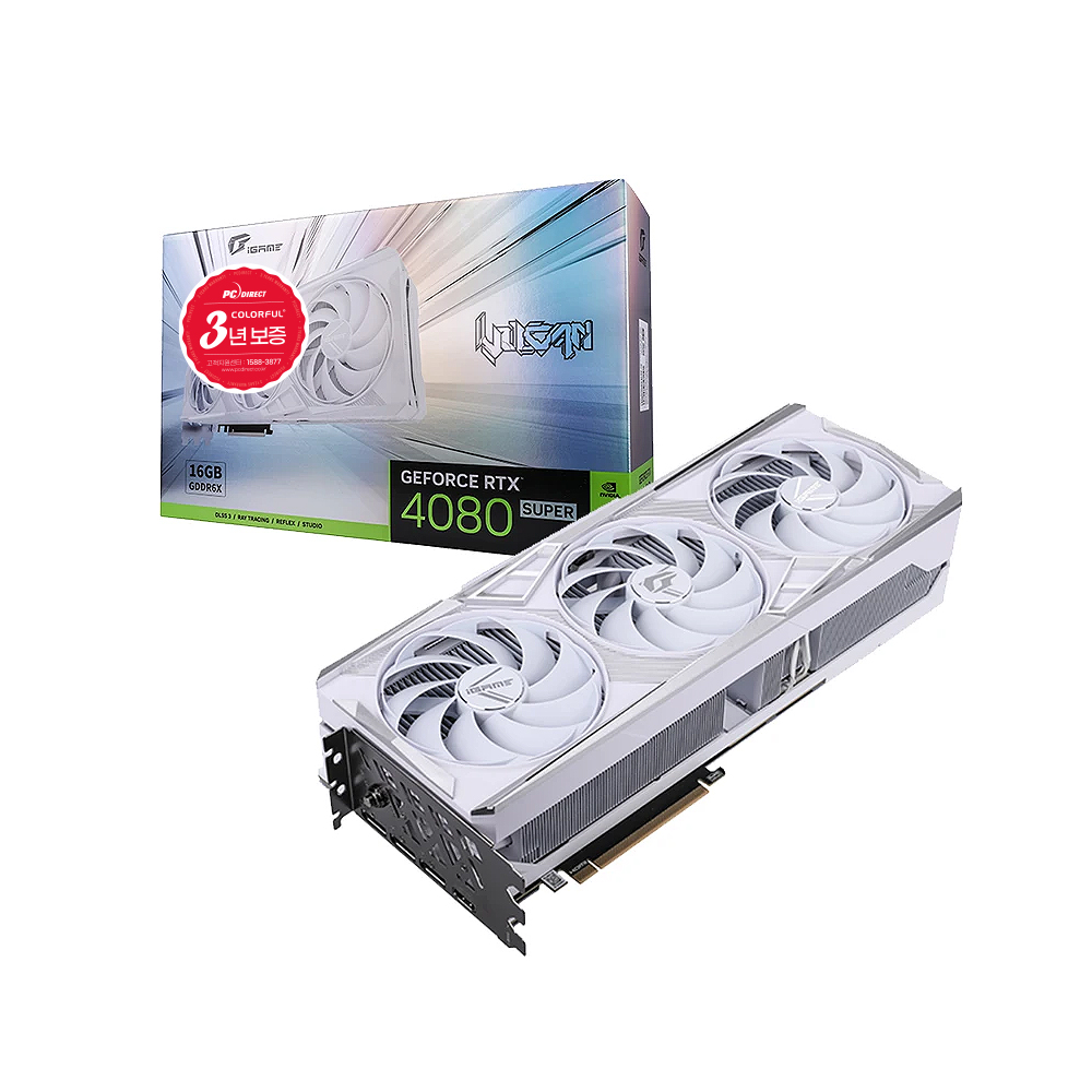 COLORFUL iGame 지포스 RTX 4080 SUPER Vulcan OC D6X 16GB White 피씨디렉트_이미지