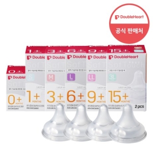 더블하트 소프트터치 모유실감 3세대 젖꼭지 4개입 (단계선택)_이미지
