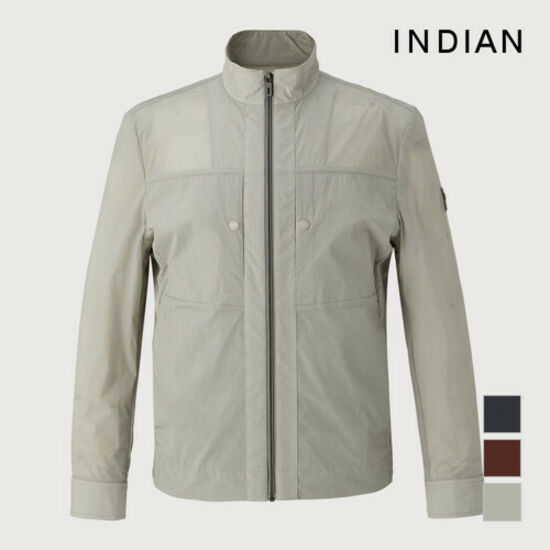  인디안 여름 홑겹 바람막이 점퍼 네이비 남성_MIUCLYM3361