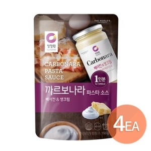 대상 청정원 베이컨&까망베르 까르보나라 스파게티소스 250g (4개)