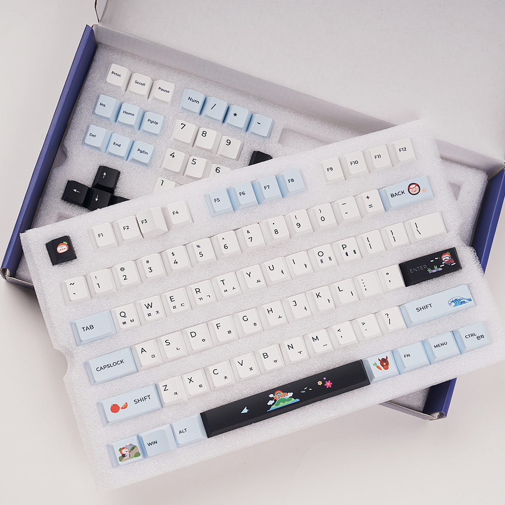 지클릭커 제주 키캡 마우스패드 세트 (화이트마린)_이미지