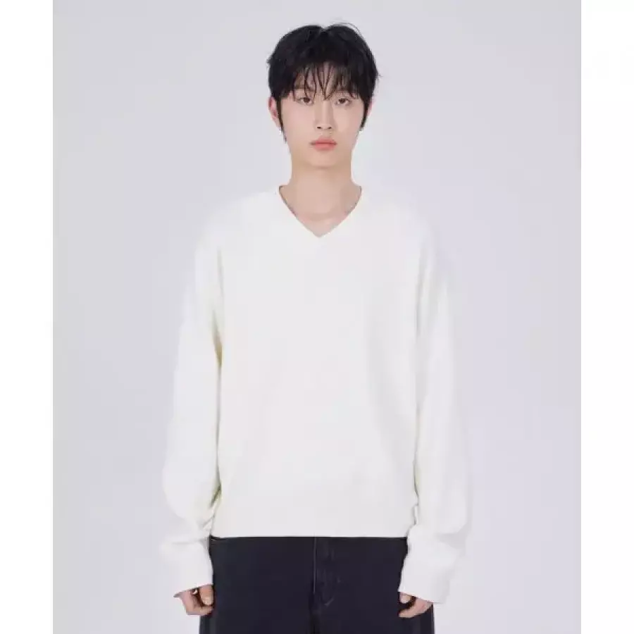 굿라이프웍스 국내 goodlifeworks GLW 미니멀 브이넥 크롭 니트 아이보리 GK16IV 105313