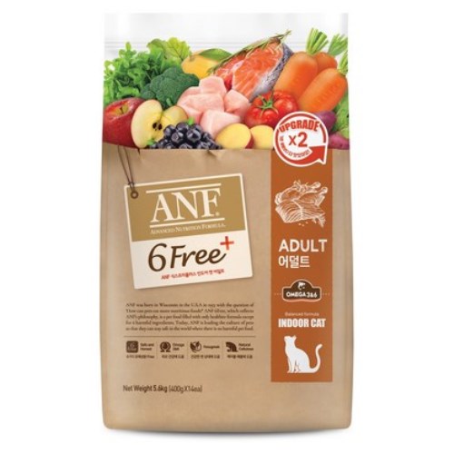 우리와 ANF 캣 식스프리 플러스 인도어 어덜트 5.6kg (1개)
