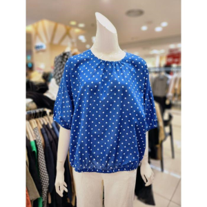 밑단 스트링 라운드넥 블라우스 AJ2BA35