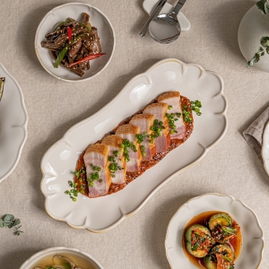 올리브 플라워 파스타 샐러드볼 예쁜 그릇 테이블웨어 타원접시 31cm_이미지