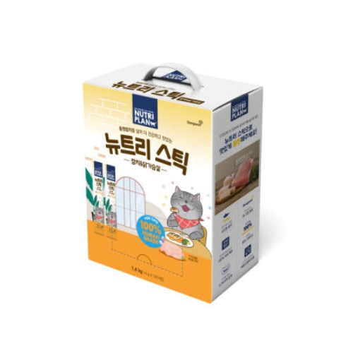 뉴트리플랜 캣 뉴트리스틱 참치&닭가슴살 1400g (14g x 100p) (1개)_이미지