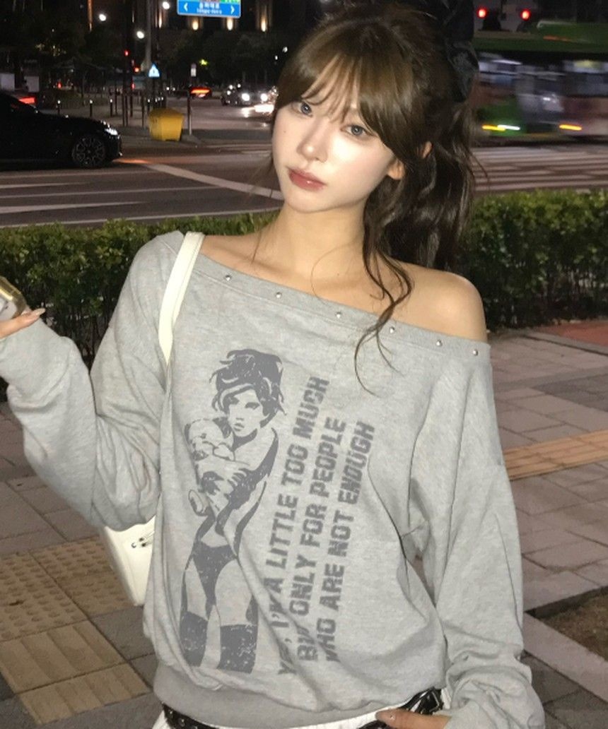 ��������Ʈ�� GT ONE SHOULDER SWEATSHIRT GRAY 5009902218