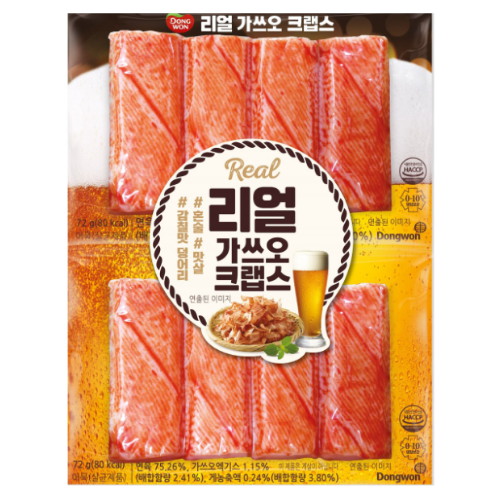 동원F&B 리얼 가쓰오 크랩스 144g이미지입니다. 누르면 해당 게시물로 새창이동합니다.
