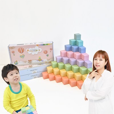 벨베이비 자석블럭 네모 파스텔 (96조각)_이미지