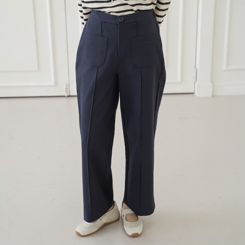 마담4060 엄마옷 모던베이직 스판포켓일자코튼 데일리 여성바지 팬츠 77size -RPN2602009