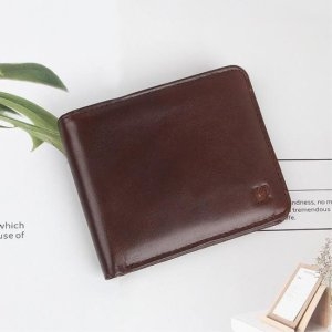 [불명] W6357A3 다크브라운 802A 반지갑 남자친구선물 남학생반지갑_이미지