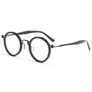 [불명] 포세이돈 티타늄 레트로 라운드 안경테 근시 H33088_이미지