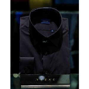 예작 일반핏 빅사이즈 면100블랙솔리드 긴팔셔츠 YJ4SIR315_이미지