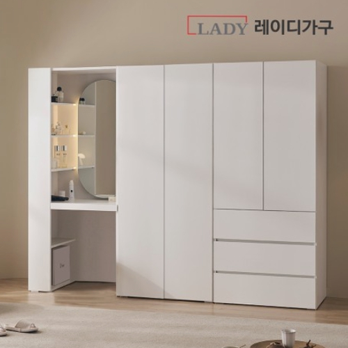 레이디가구 빈트 수납 시스템 터치 옷장 B세트 2400