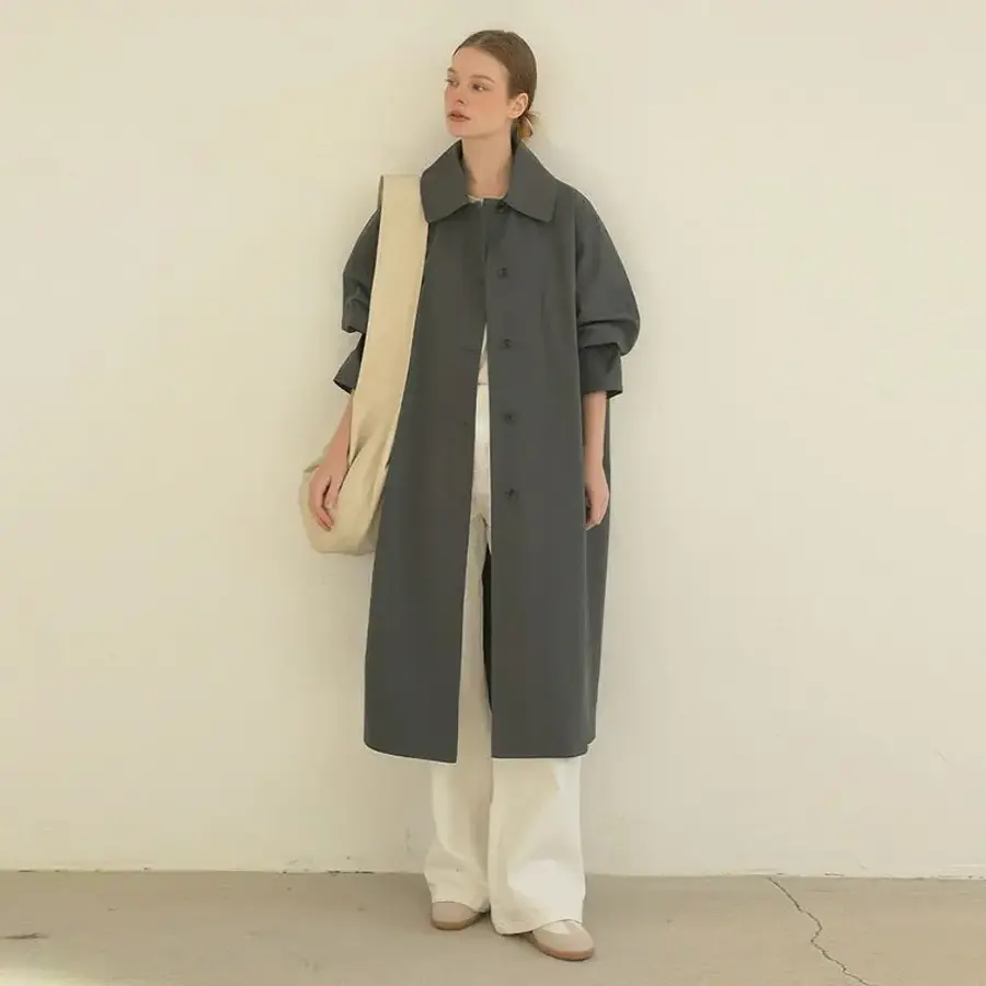 룸페커 안리 절개 바바리 코트 218791