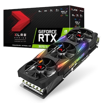 PNY XLR8 지포스 <b>RTX</b> <b>3070</b> <b>Ti</b> UPRISING EPIC-X RGB D6X 8GB Triple 제이씨현