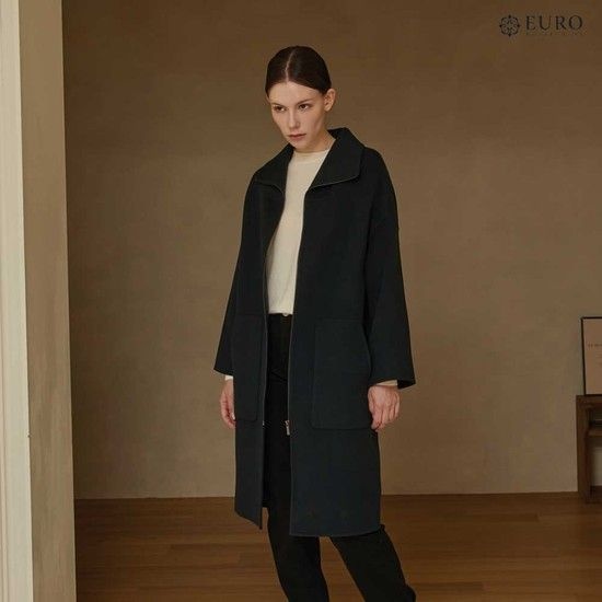 유로모피 로안 울캐시 블렌드 헨드메이드 집업 코트1091569