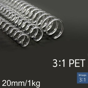 공책 제본링 스프링 3대1 PET 코일링 20mm 1kg 투명
