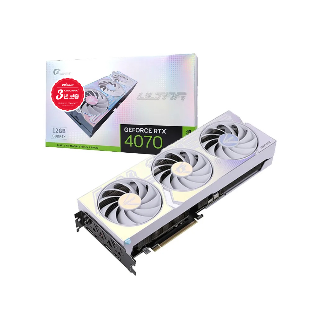 COLORFUL iGame 지포스 RTX 4070 Ultra OC V3 D6X 12GB White 피씨디렉트