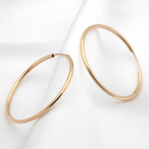 라울스톤 전체 14K 골드필드 심플 30mm 골드 파이프 후프 링 귀걸이_10681643_588701_이미지