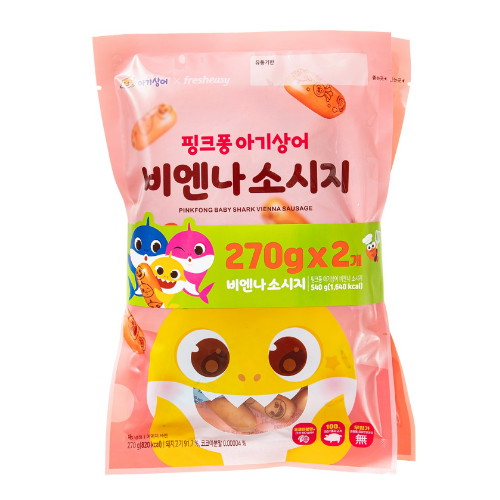 프레시지 핑크퐁 아기상어 비엔나 소시지 270g (2개)_이미지