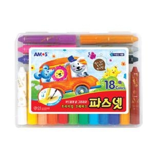 아모스 18색 파스넷 크레파스_이미지