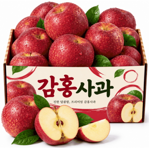 5대째농사짓는농장 꿀당도선별 감홍사과 5kg (1개)_이미지