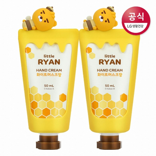 LG생활건강 온더바디 화이트머스크향 허니카카오 리틀라이언 핸드크림 50ml (2개)
