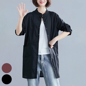 시드마켓 린넨 롤업 루즈 롱남방 308J710S 빅_이미지
