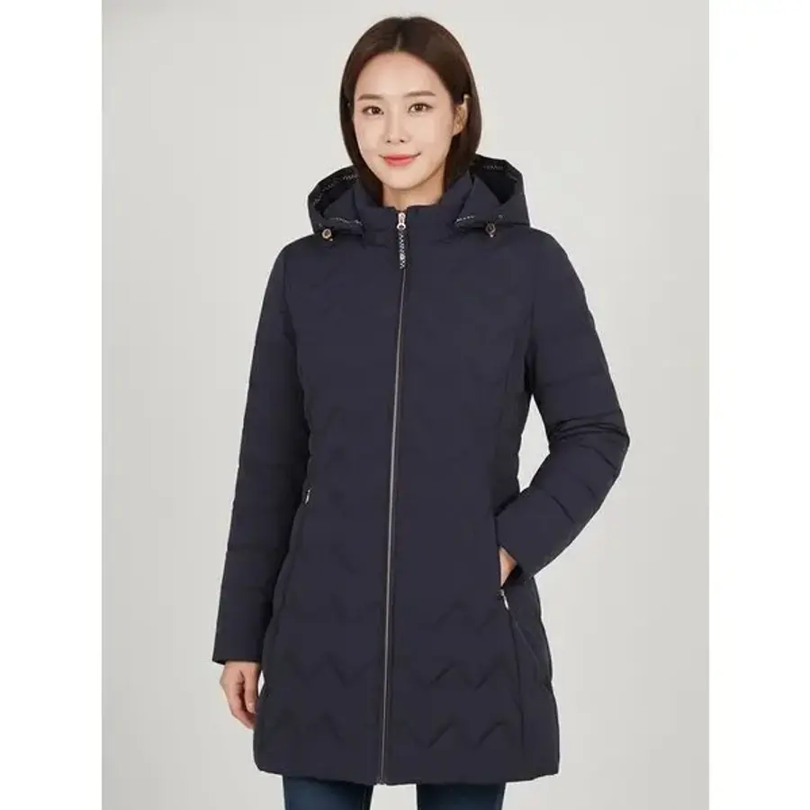 올포유 여성 후드 탈부착 핫멜팅 구스 다운 점퍼 AWDJL9361-915G 490426_이미지