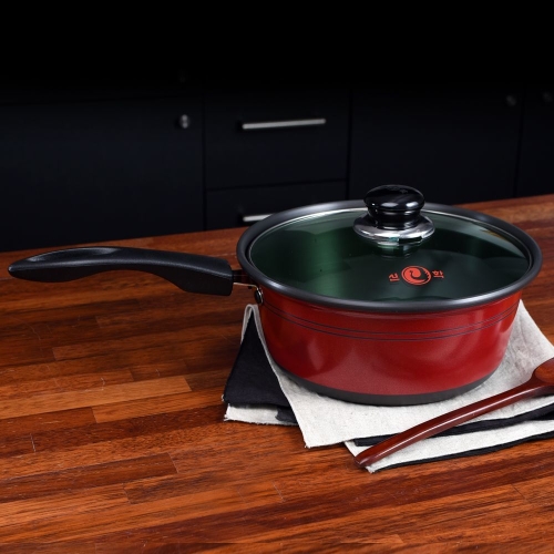 선학 레드 블랙 넘침 방지 냄비 편수 22호_이미지