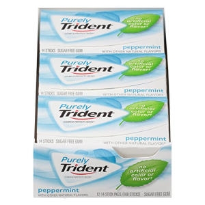 트라이던트 Trident 퓨얼리 페퍼민트 껌 14개입 12팩