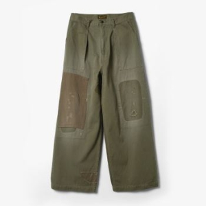 캐피탈 HERRINGBONE FATIGUE BAGGY PANTS RUSHFILED REMAKE KHAKI KAE1M30003A23_이미지