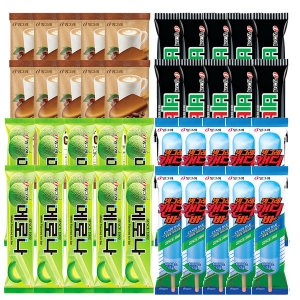 빙그레 아이스크림 메로나10+비비빅10+까페오레10+캔디바10
