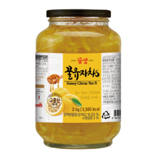 꽃샘식품 꿀유자차S 2kg (2개)_이미지