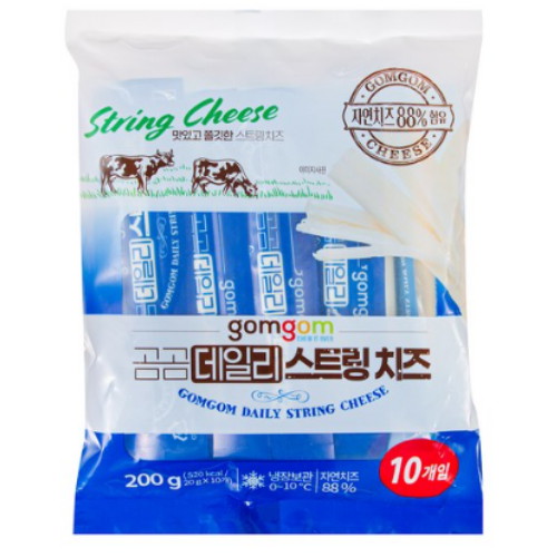 곰곰 데일리 스트링치즈 10개입 200g (1개)_이미지