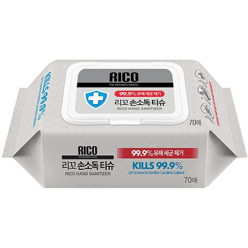 리꼬 손소독 티슈 캡형 70매 (18팩)_이미지