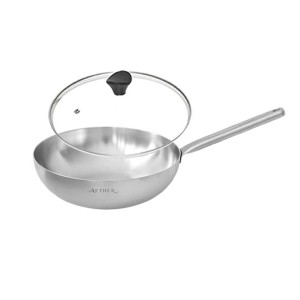 한일스텐레스 에테르 무연마제 IH 통5중 304 스텐 궁중팬 (28cm+유리뚜껑)_이미지