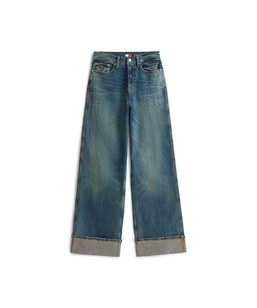 타미진스 TOMMY JEANS 클레어 와이드 턴업 데님 팬츠 T32G0NEW33TWT11BK T32G0NEW33TWT11BK 156..