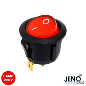 제노 2단 3핀 로커 스위치 원형 12V LED 그린 ON-OFF 20mm