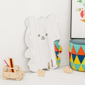 베짓 걸수있는 아크릴 아기 유아 안전거울 어린이 어린이집 욕실, 우드꼭꼬핀 포함